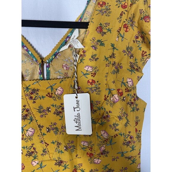 NWT Matilda Jane Fantasy Fancy Yellow Floral Dress Size Small - Picture 3 of 12